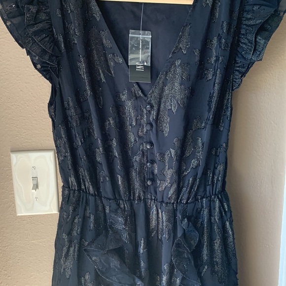 I.N.C. INTERNATIONAL CONCEPTS Ruffle Sleeve Sparkle Brit Prairie Dress - Picture 9 of 13